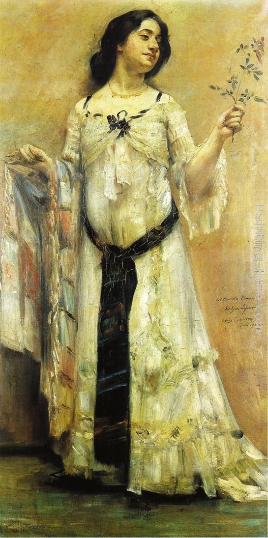 Portrait of Charlotte Berend in a White Dress painting - Lovis Corinth Portrait of Charlotte Berend in a White Dress art painting
